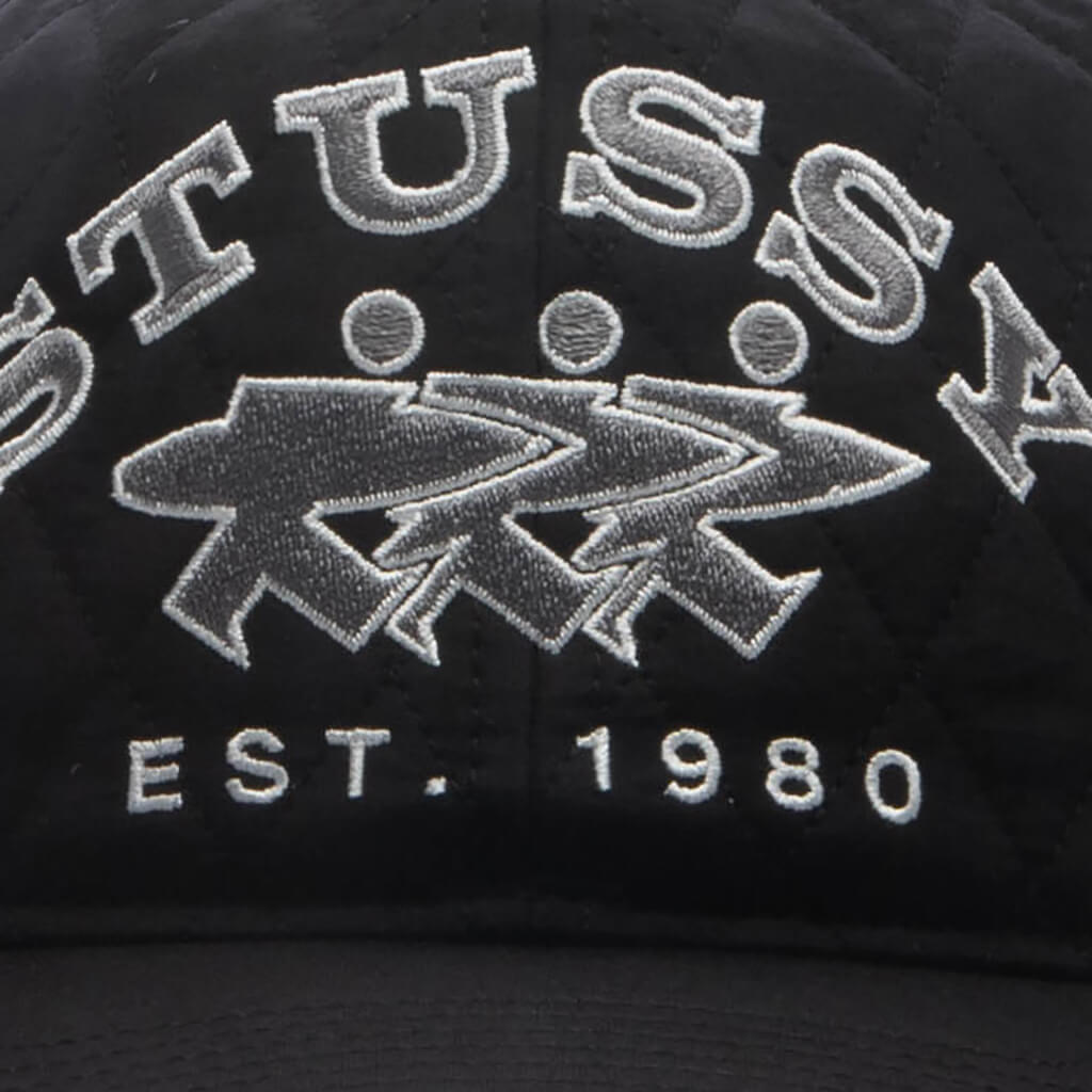 Quilted Surfwalk Snapback Cap - Black