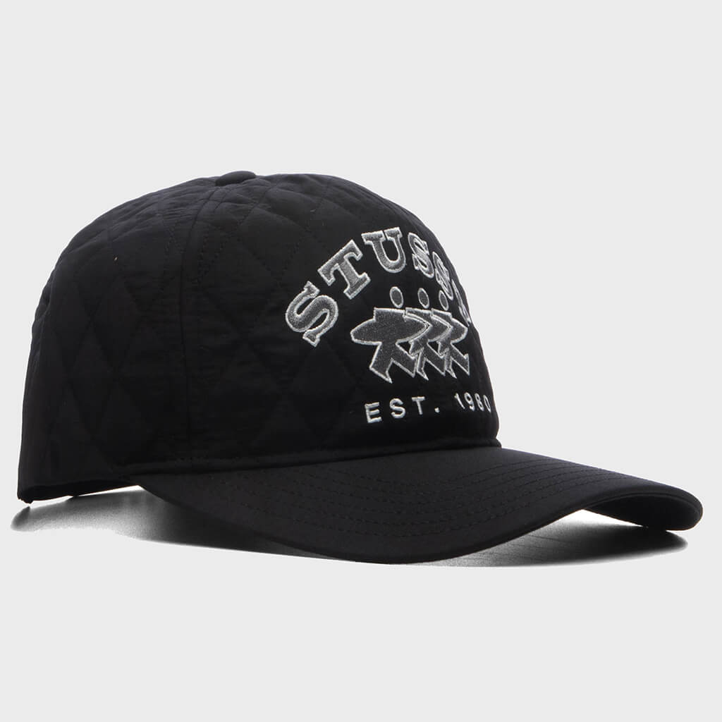 Quilted Surfwalk Snapback Cap - Black