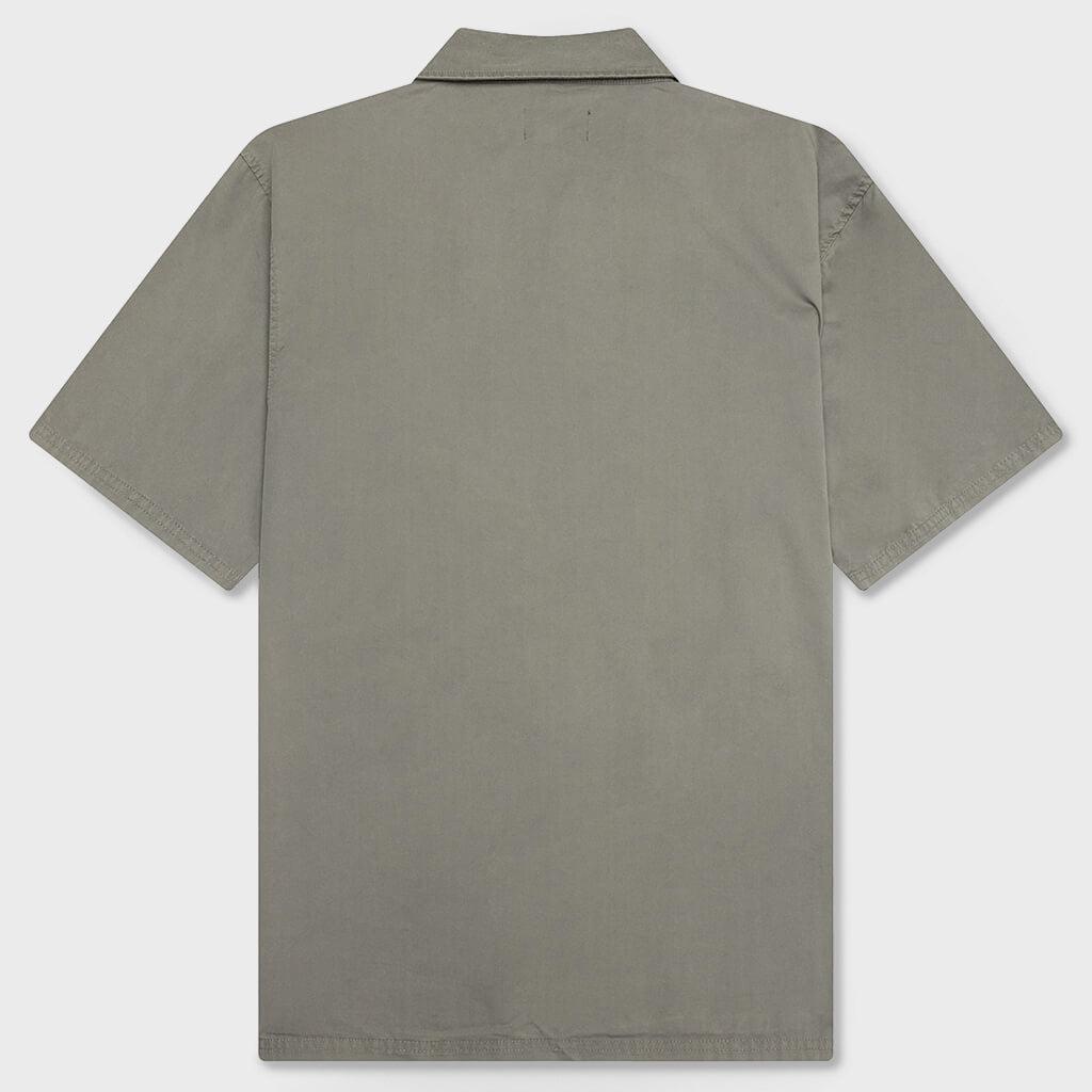 Script Camp Collar Shirt - Washed Khaki