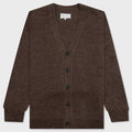 Button-Up Long-Sleeved Cardigan - Walnut