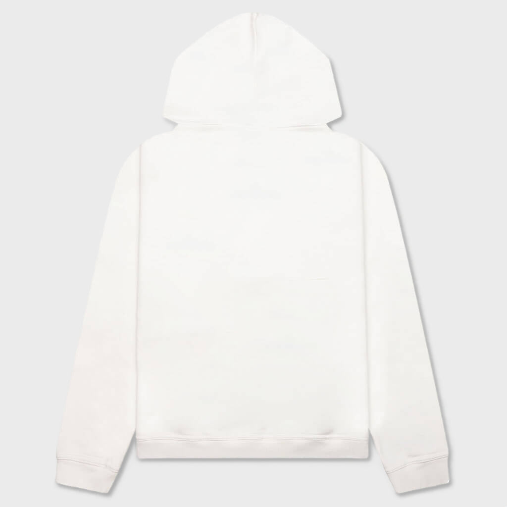 Upside Down Logo Hoodie - Off White/Black Embroidery
