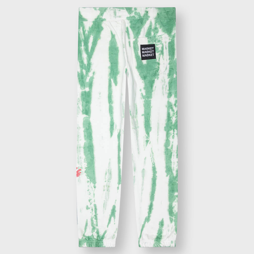 Growth Green Stripe Tie-Dye Sweatpants - Green