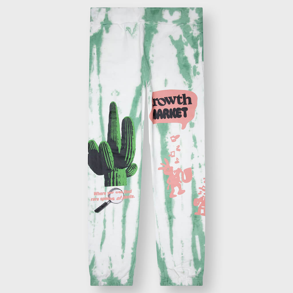Growth Green Stripe Tie-Dye Sweatpants - Green