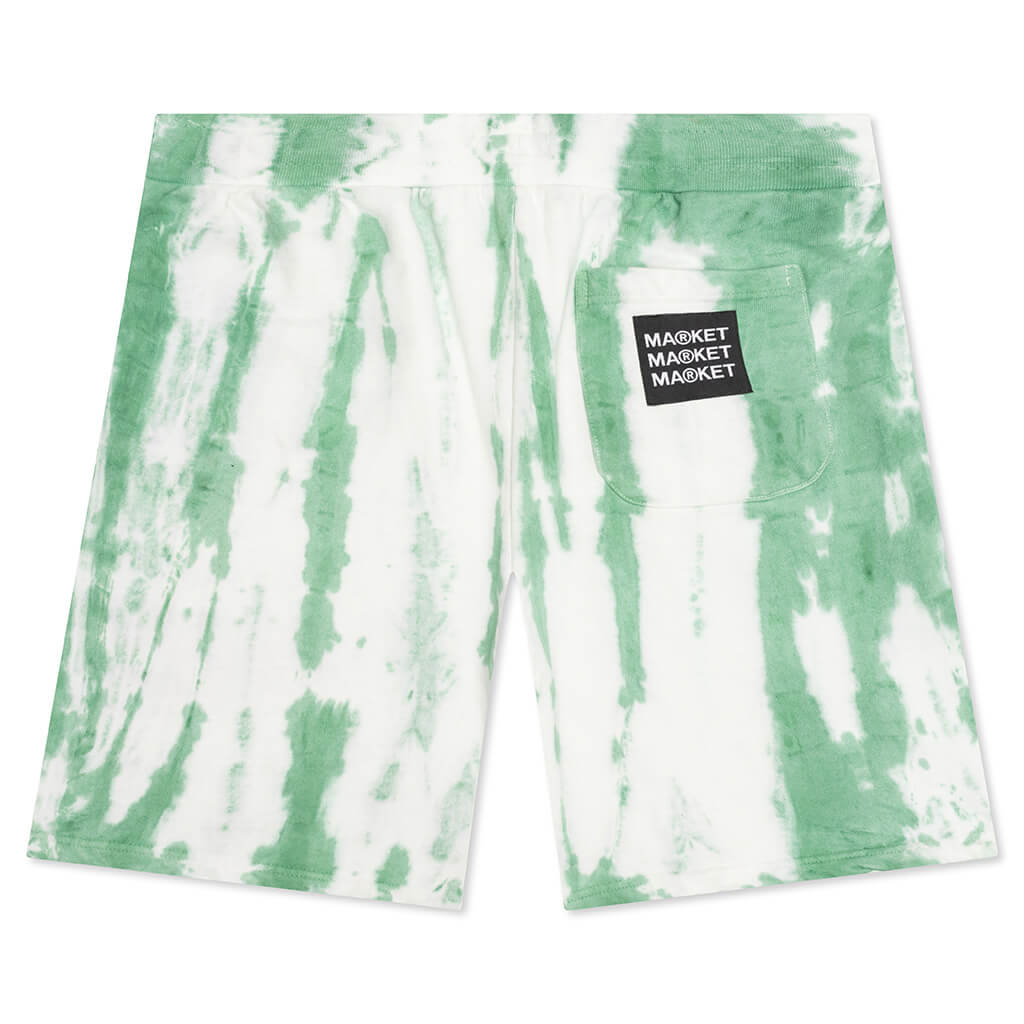 Growth Green Stripe Tie-Dye Sweatshorts - Green