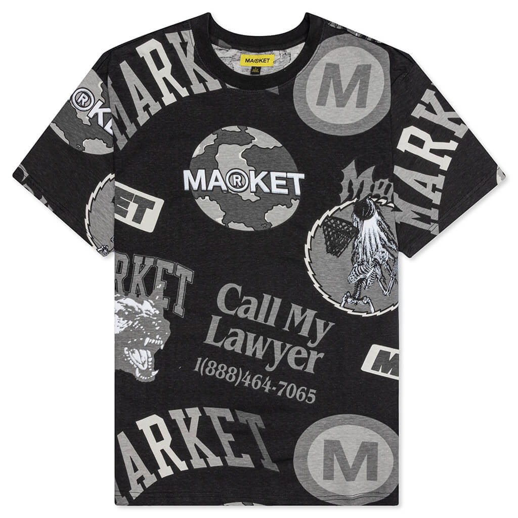 Monogram AOP Grayscale Tee - Black