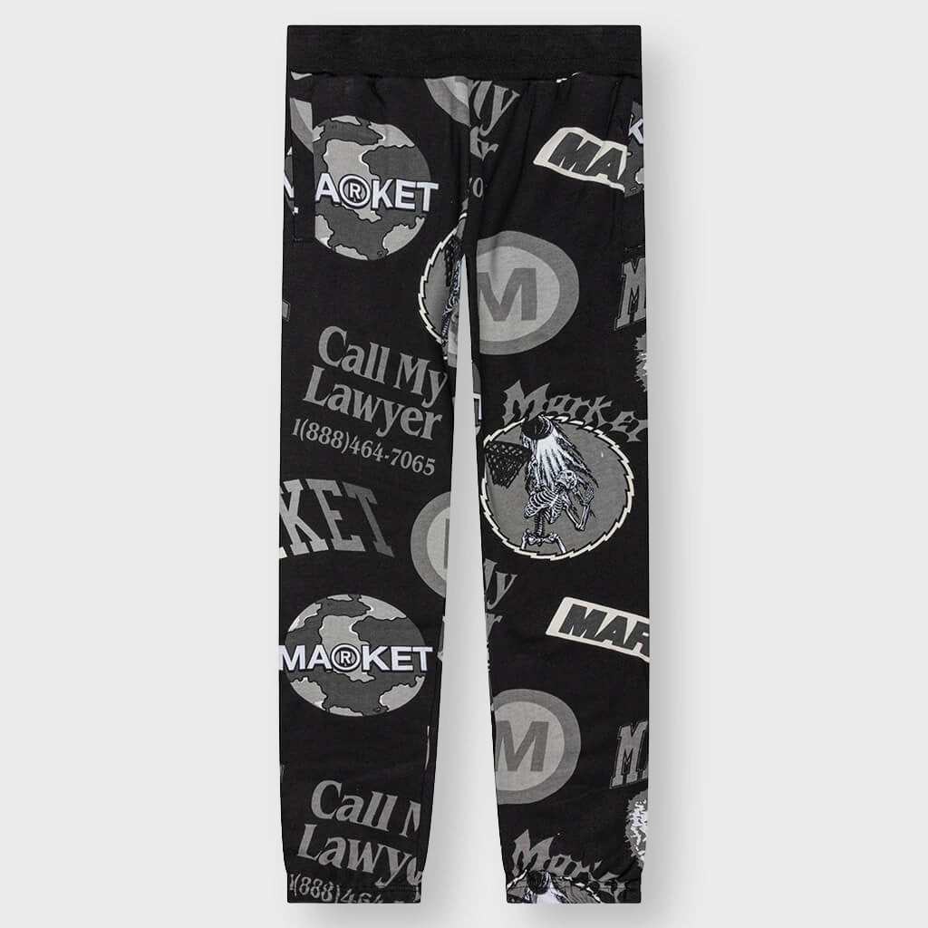 Monogram Grayscale Sweatpants - Black