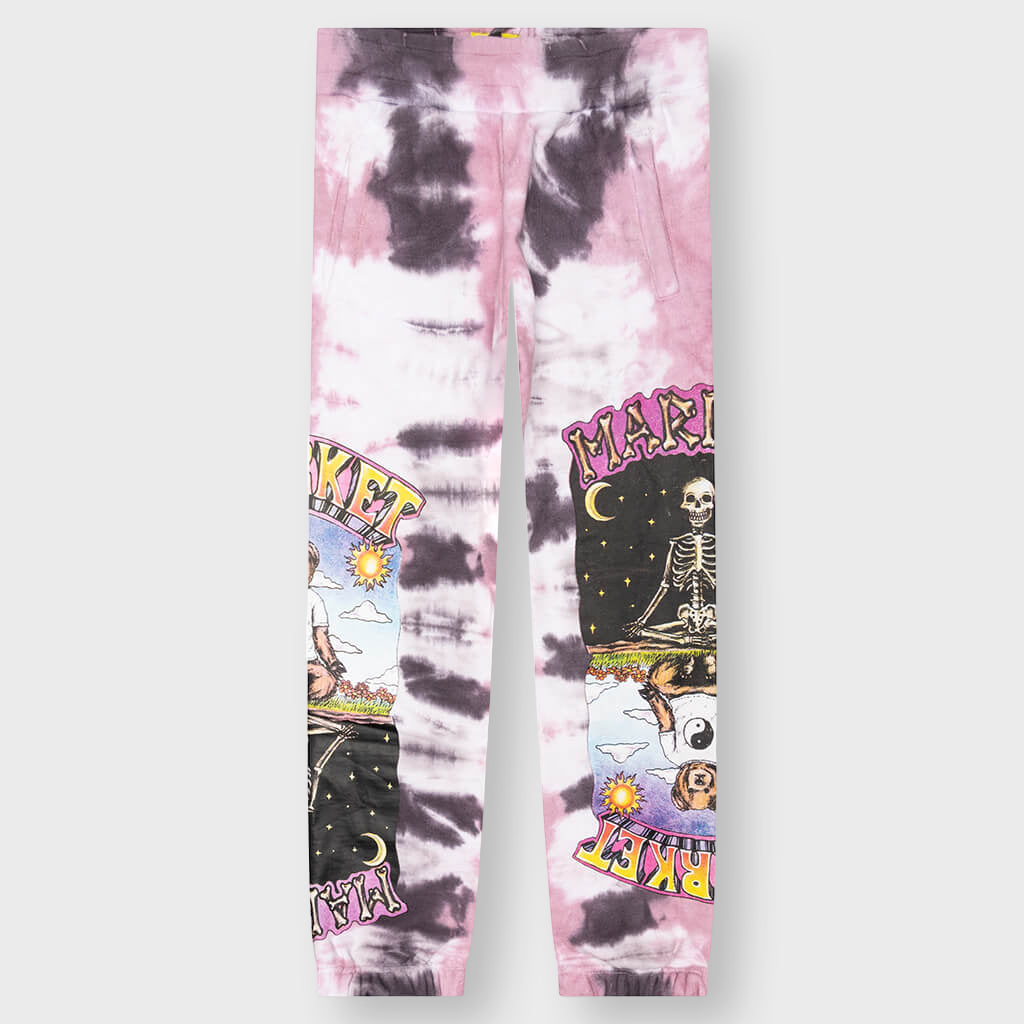 Namaste Bear Day and Night Sweatpants - Lavender Lizard Tie-Dye
