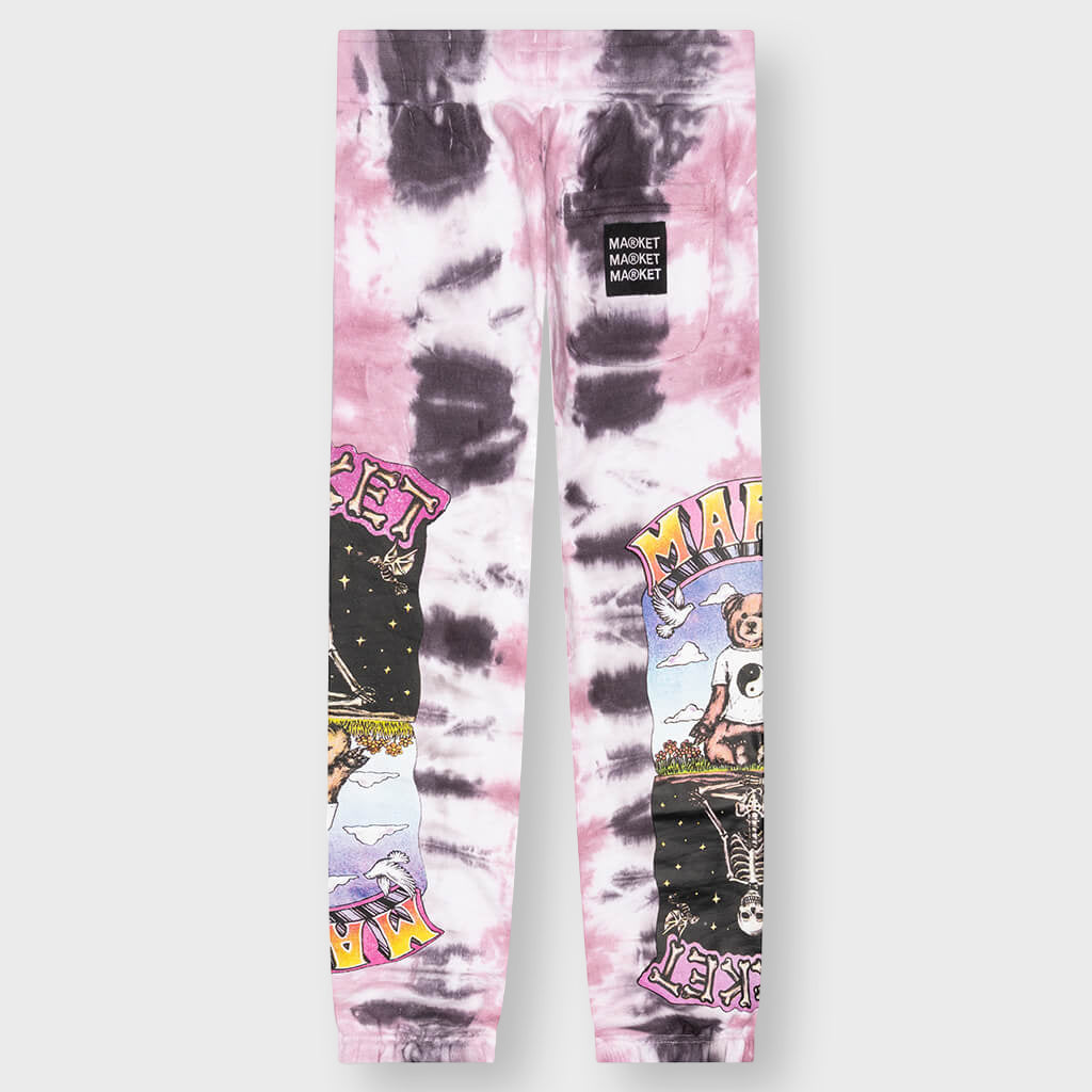 Namaste Bear Day and Night Sweatpants - Lavender Lizard Tie-Dye