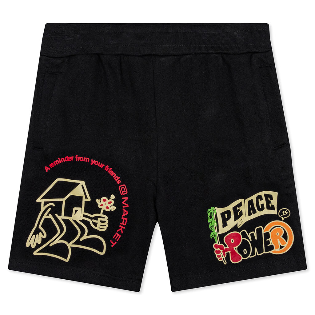 Peace and Power Sweatshorts - Black