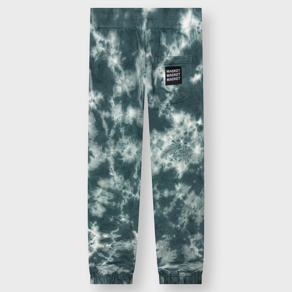 Tie-Dye Pocket Arc Reflective Sweatpants - Smoke Clouds Tie-Dye