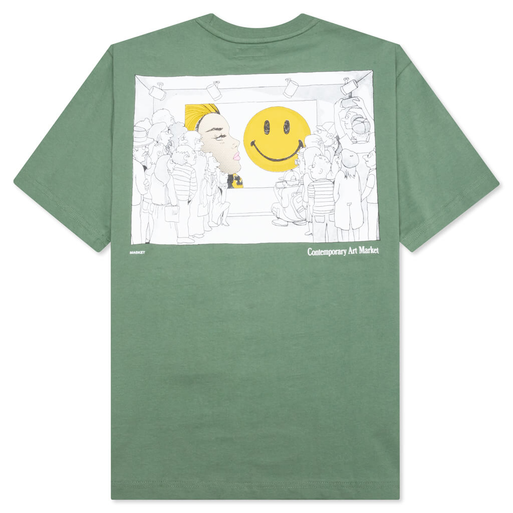 Smiley Contemporary Art T-Shirt - Sage