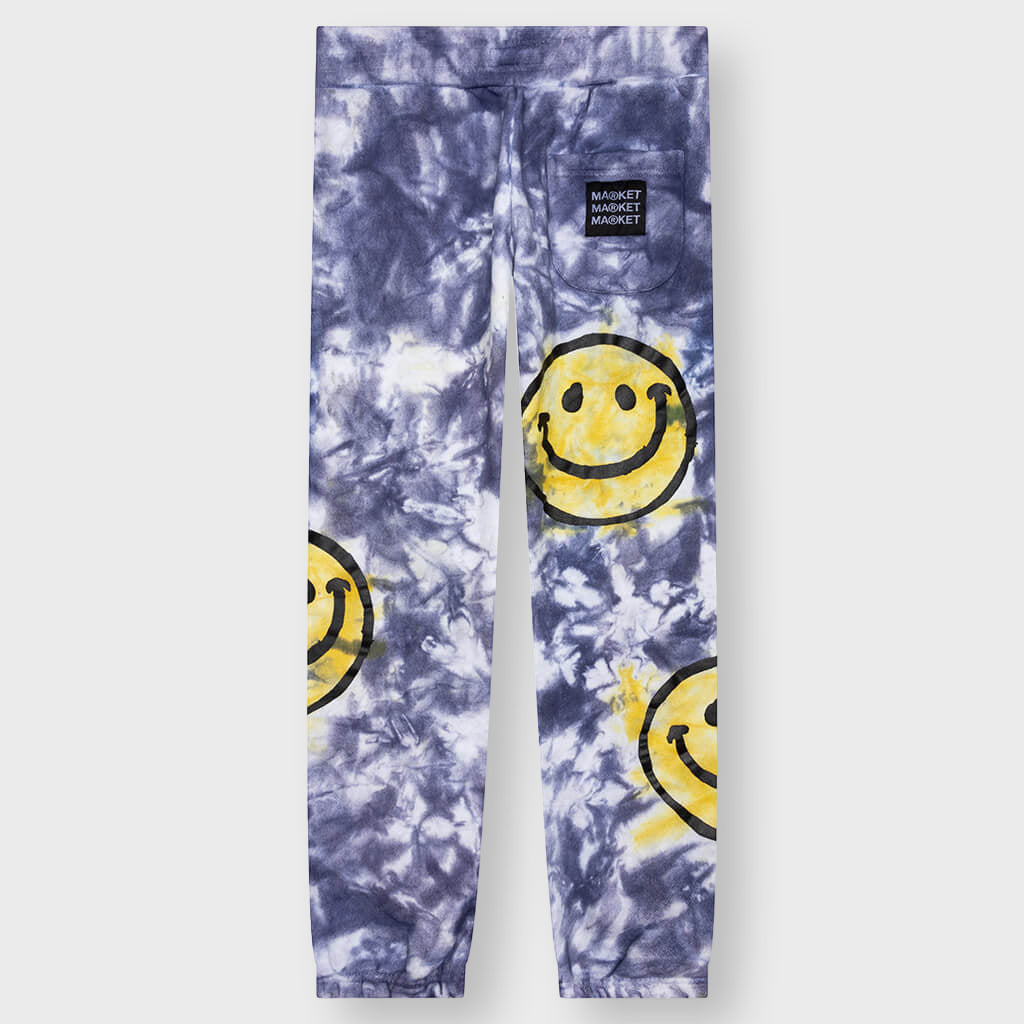 Smiley Sun Dye Sweatpants - Yellow/Blue