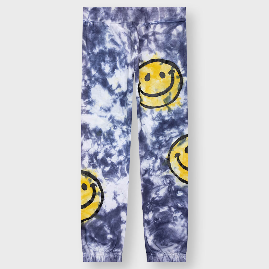 Smiley Sun Dye Sweatpants - Yellow/Blue