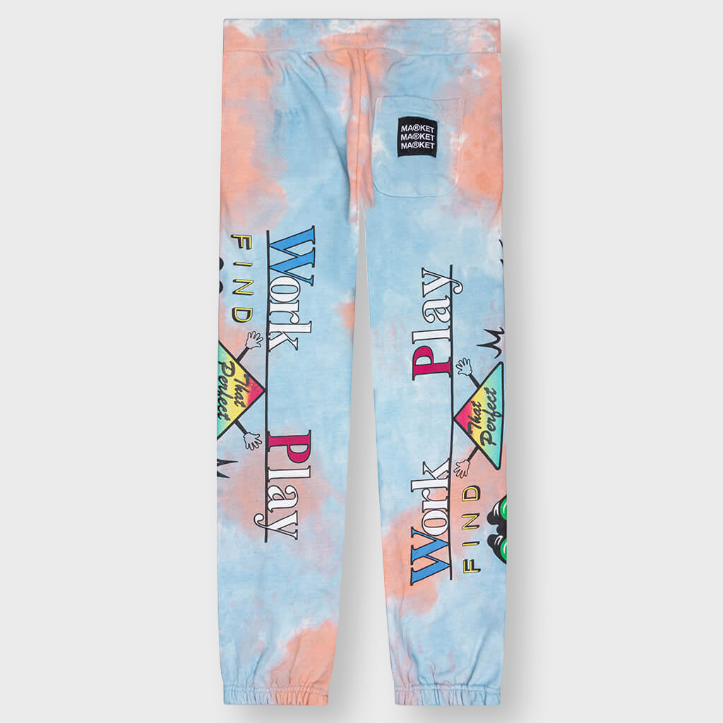 Work Life Balance Water Tie-Dye Sweatpants - Blue