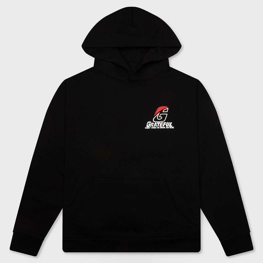 Stealie Moto Bear Hoodie - Washed Black