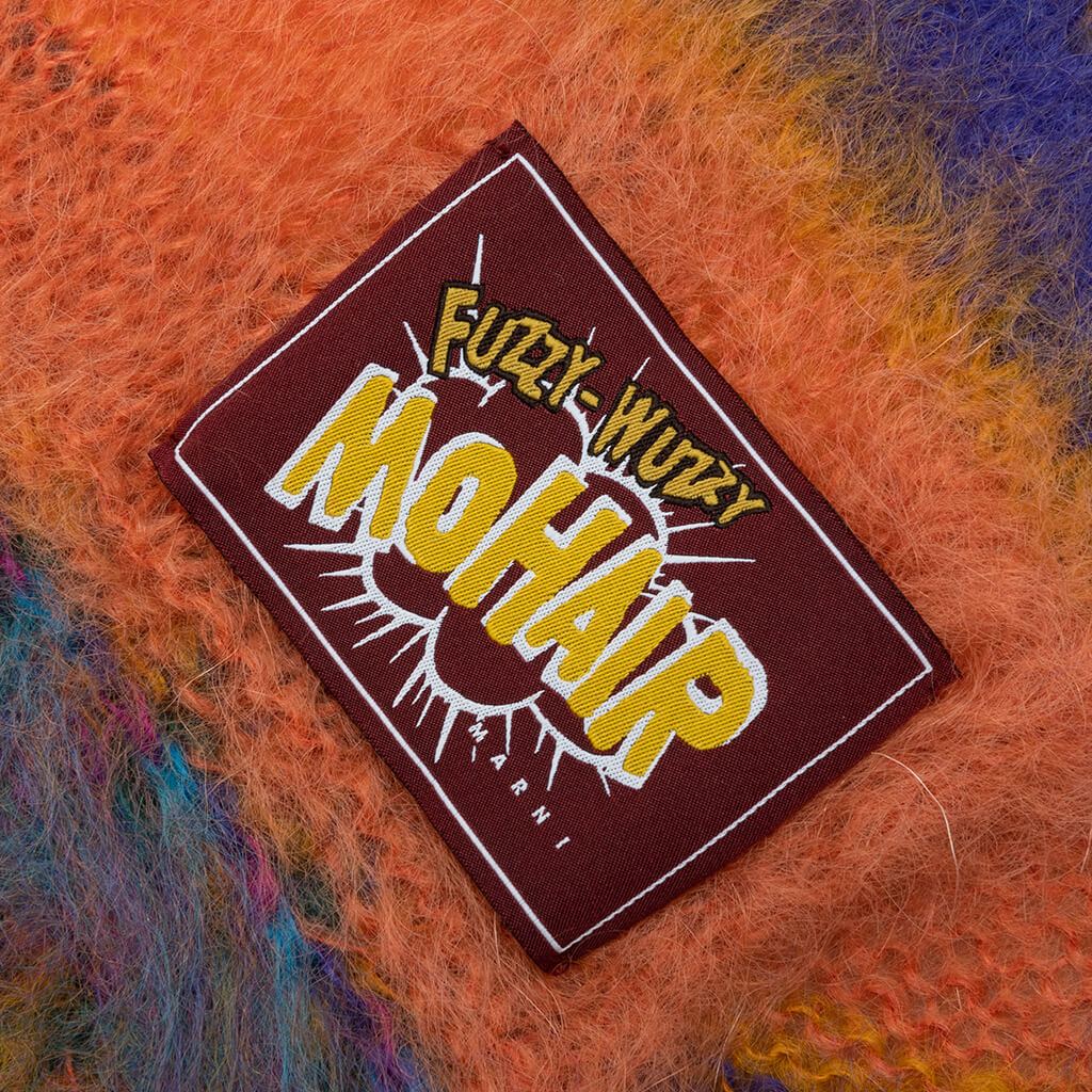 Multicolour Striped Mohair and Wool Scarf - Multicolor