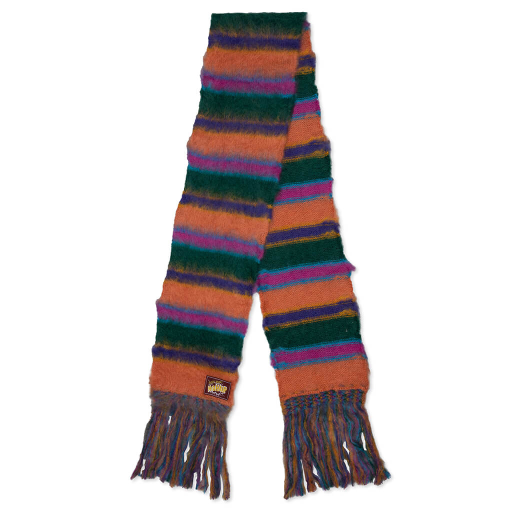 Multicolour Striped Mohair and Wool Scarf - Multicolor