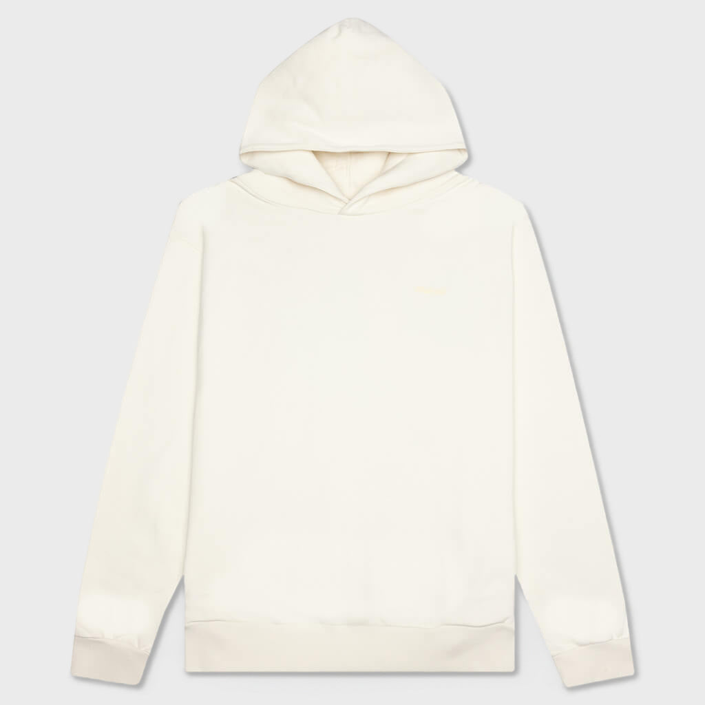 Hooded Brushed Logo Sweatshirt - Stone White
