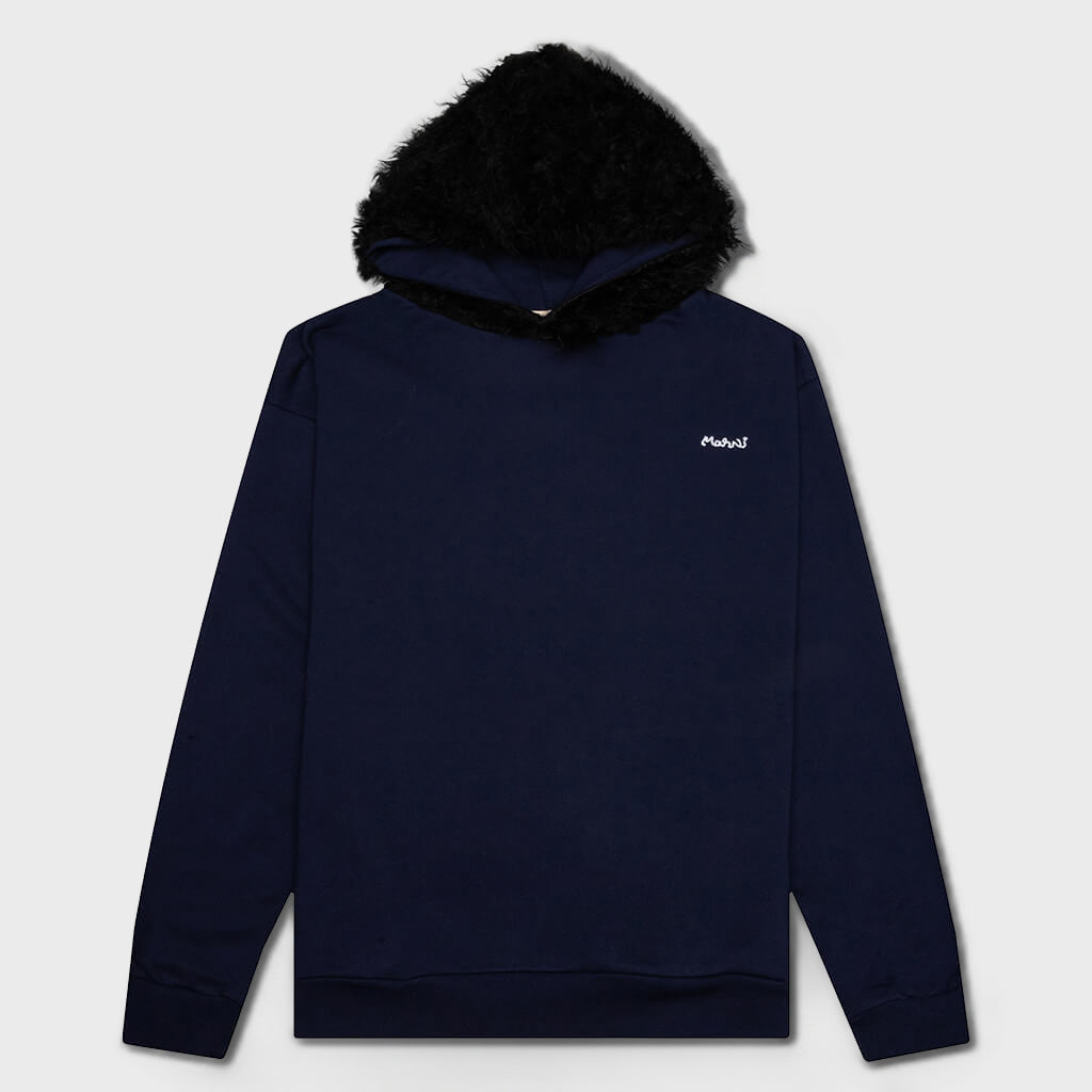 Brushed Bio Cotton Hooded Sweatshirt - Ink