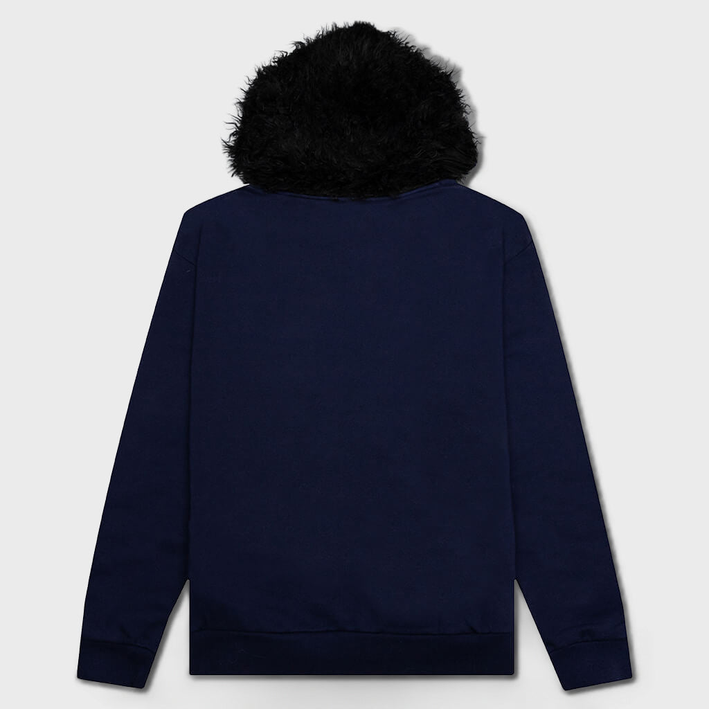 Brushed Bio Cotton Hooded Sweatshirt - Ink