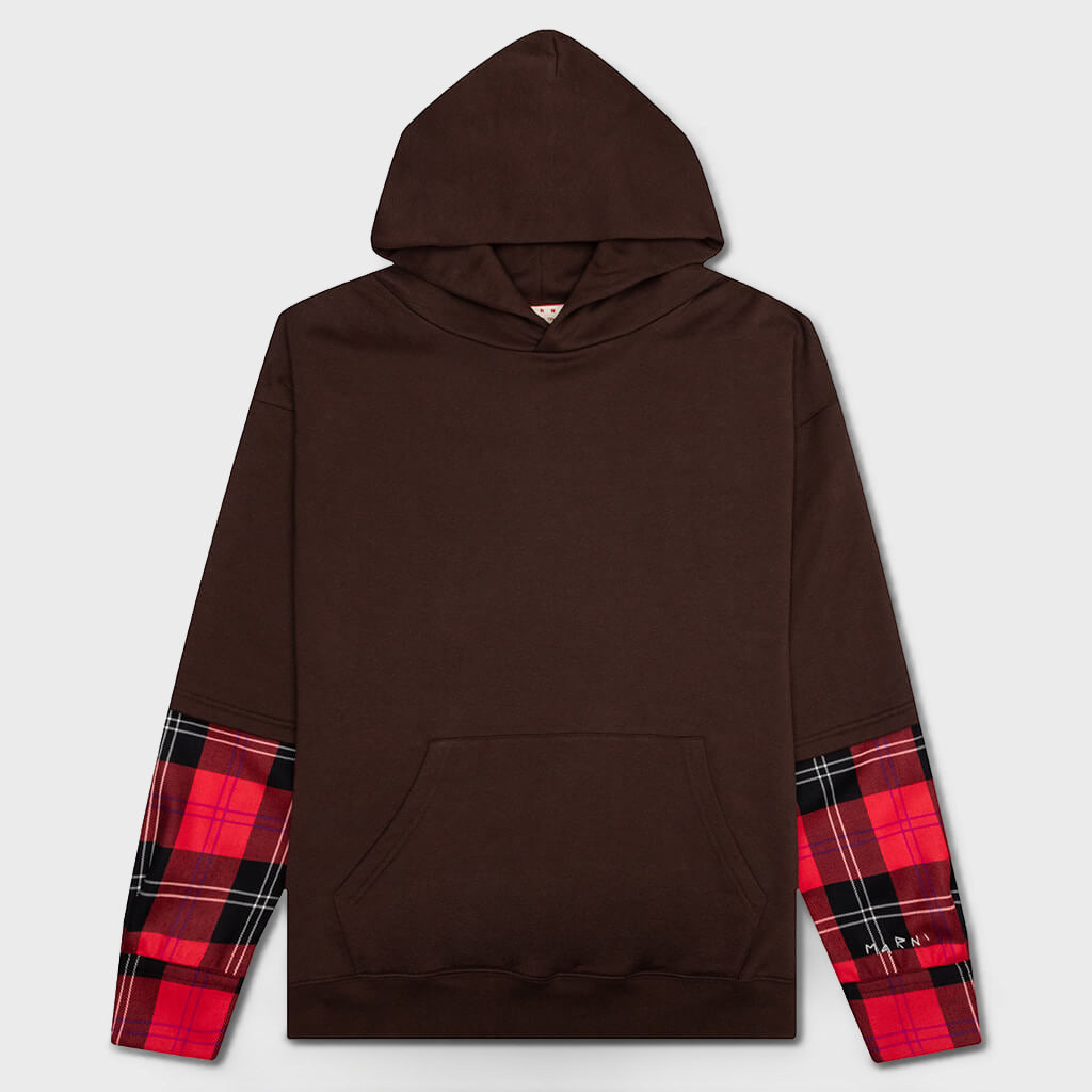 Layered Hooded Sweatshirt - Cacao