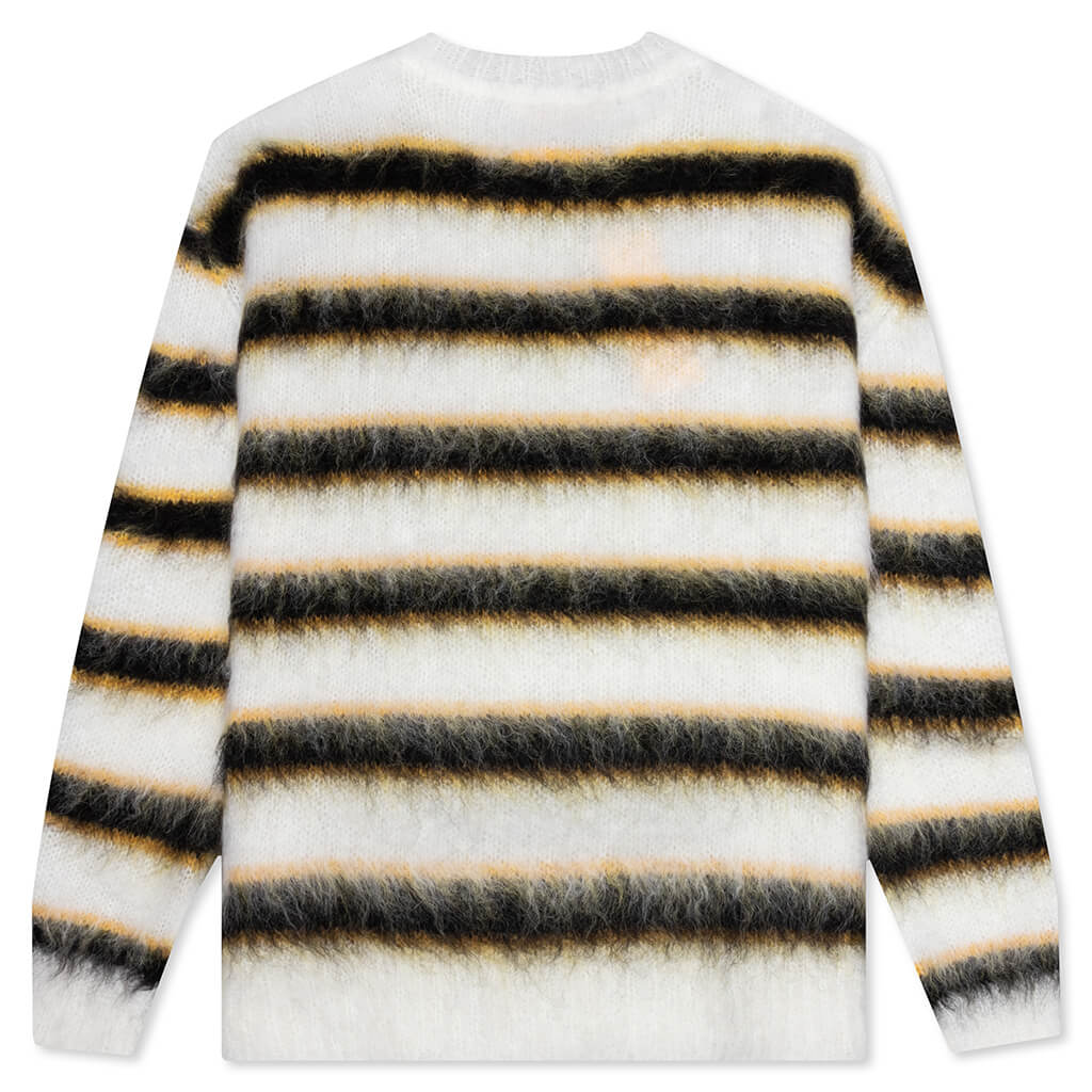 Brushed Mohair Sweater - Lily/White
