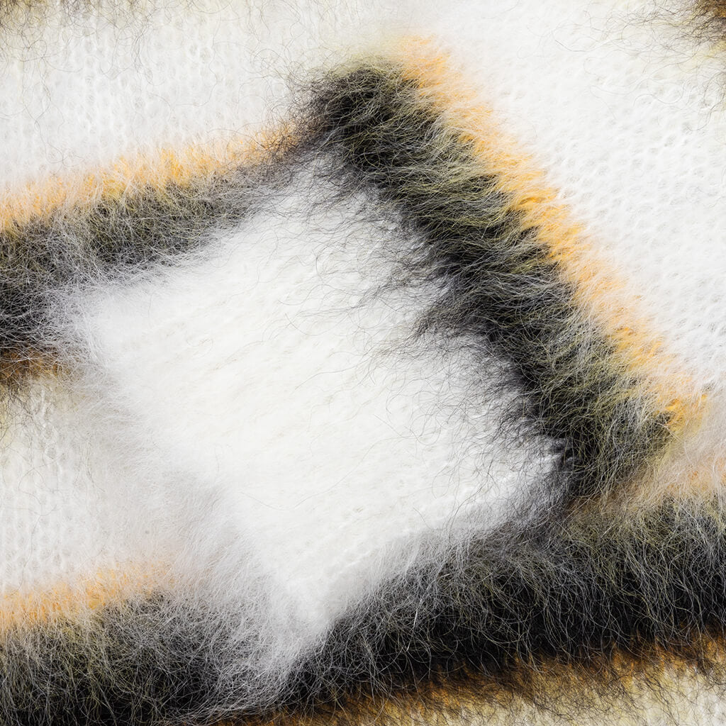 Brushed Mohair Sweater - Lily/White