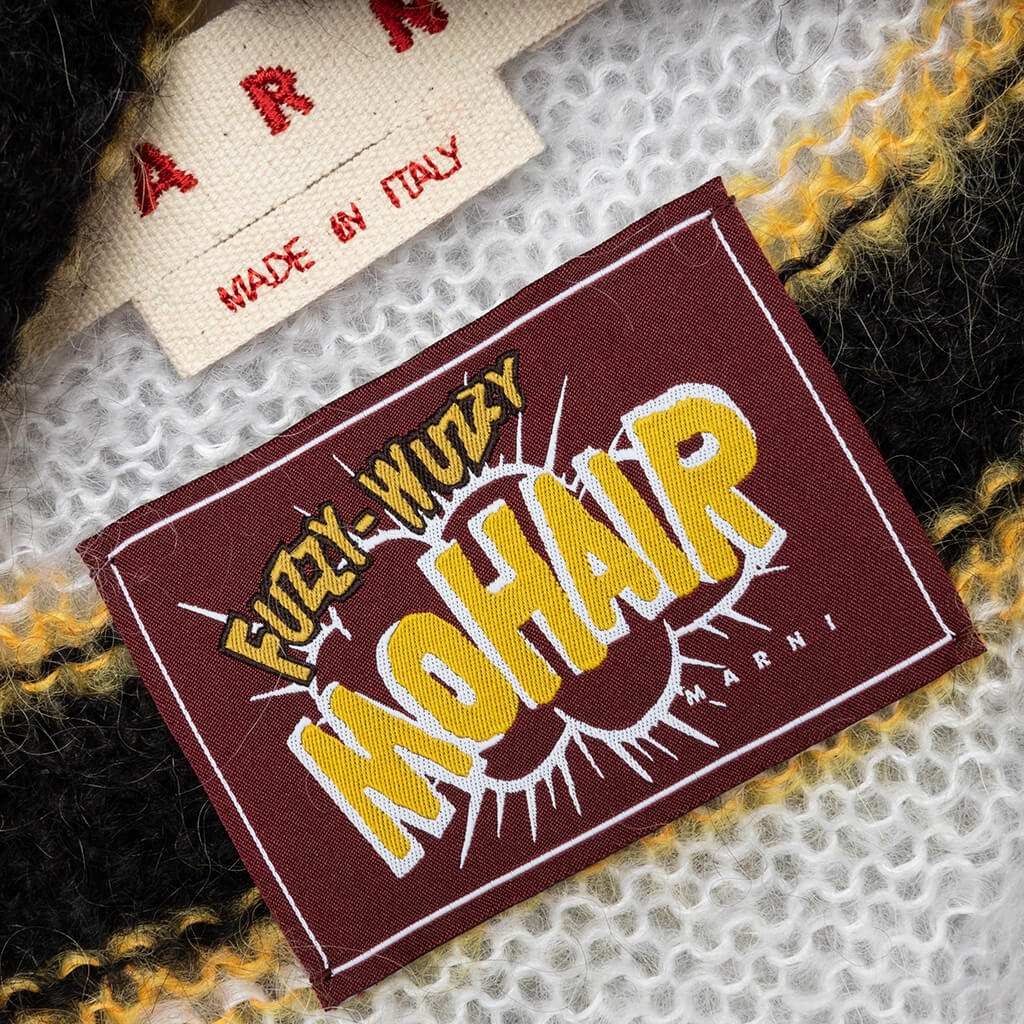Brushed Mohair Sweater - Lily/White