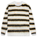 Brushed Mohair Sweater - Lily/White