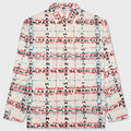 Crossroads Print Poplin Shirt - Antique White