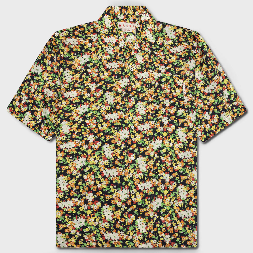 Flower Shirt - Black Floral Shorts