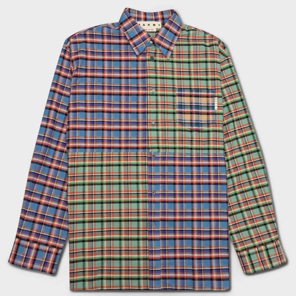 L/S Patchwork Shirt - Opal