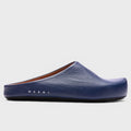 Leather Fussbett Sabot - Dusty Blue