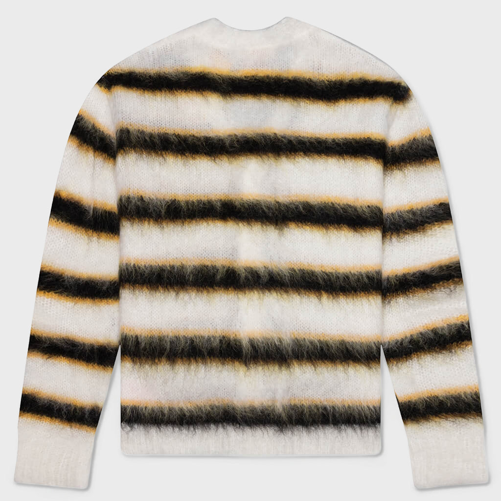 Mohair and Wool Blend Cardigan - Lily/White
