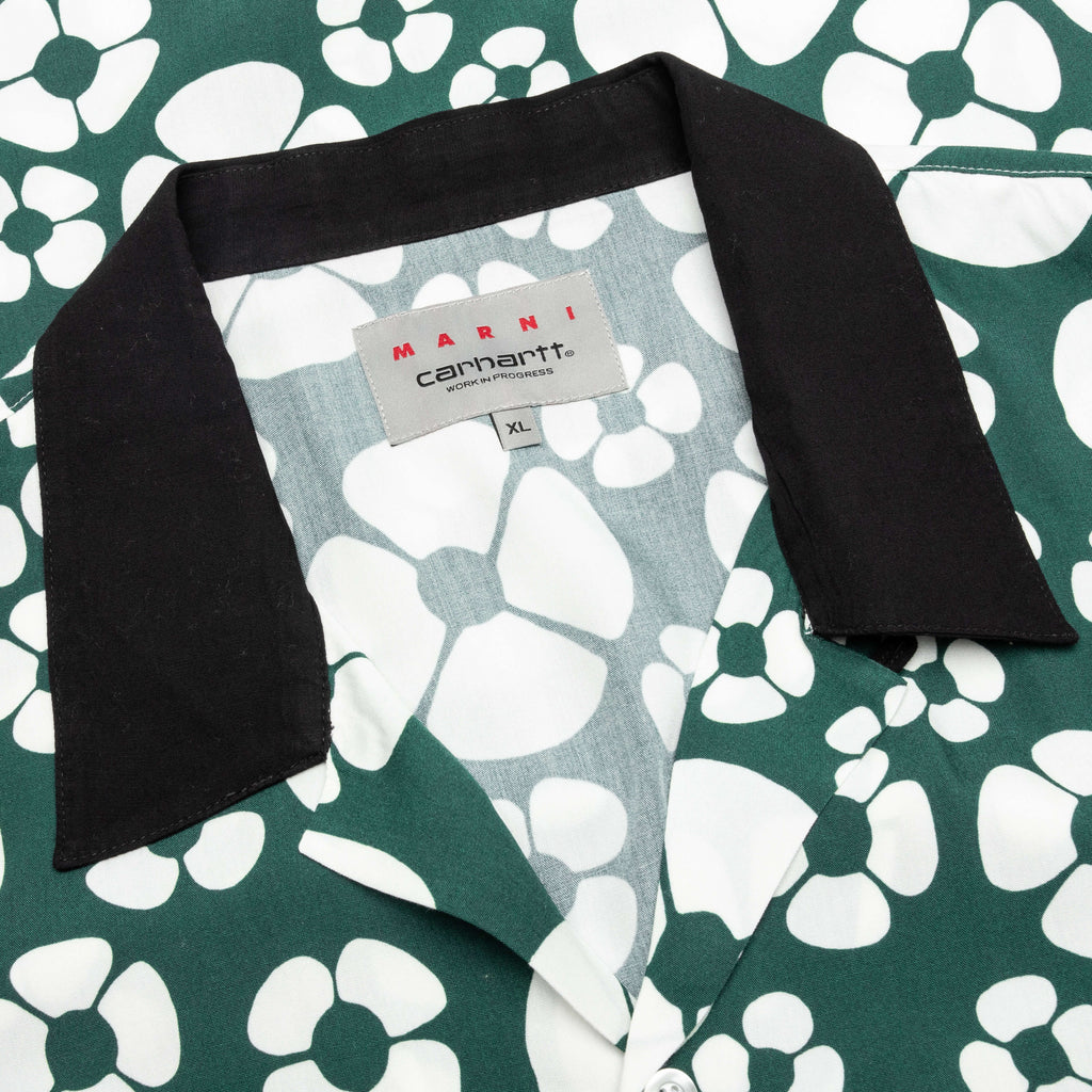 S/S Floral Shirt - Forest/Green