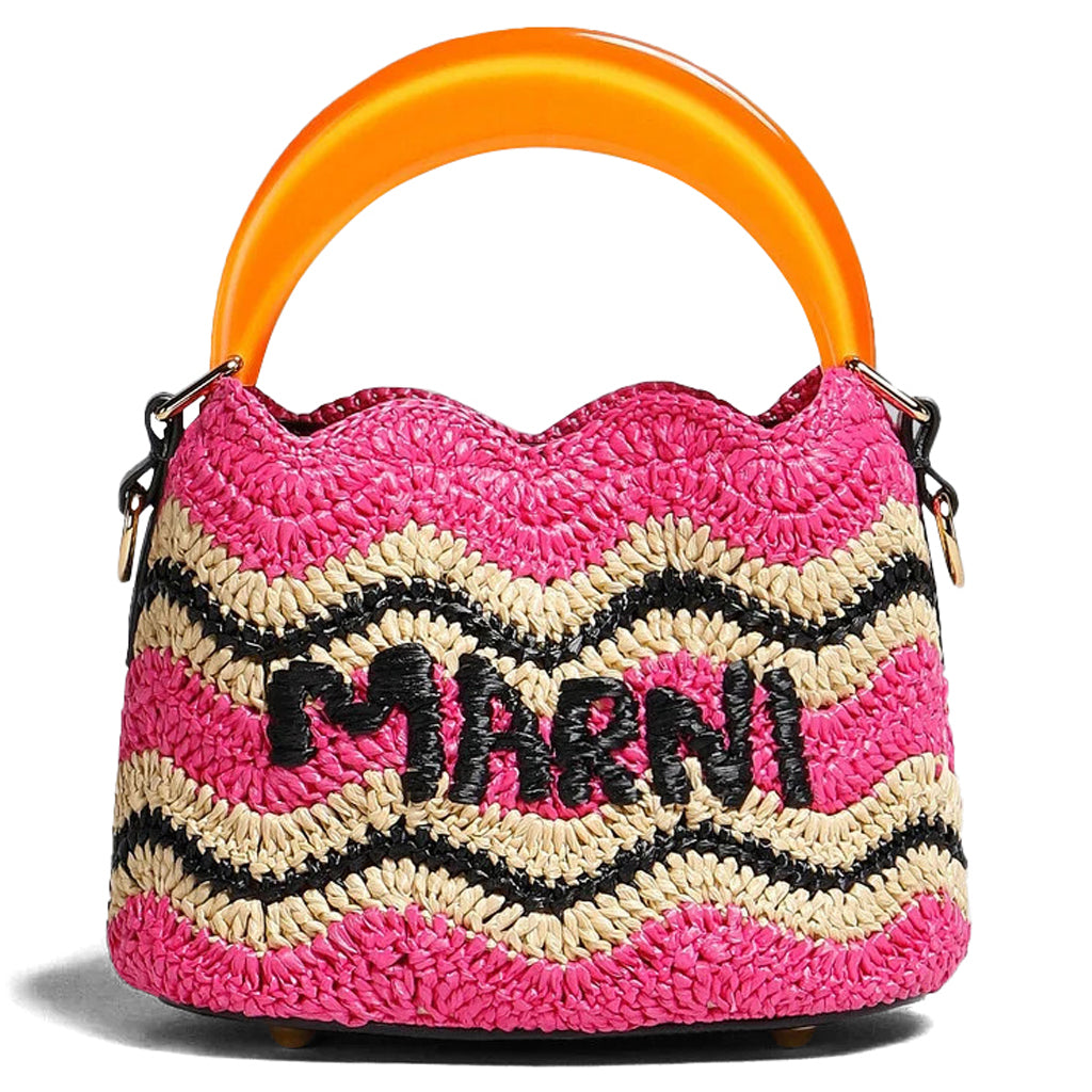 Venice Mini Bucket Bag - Fuchsia/Natural