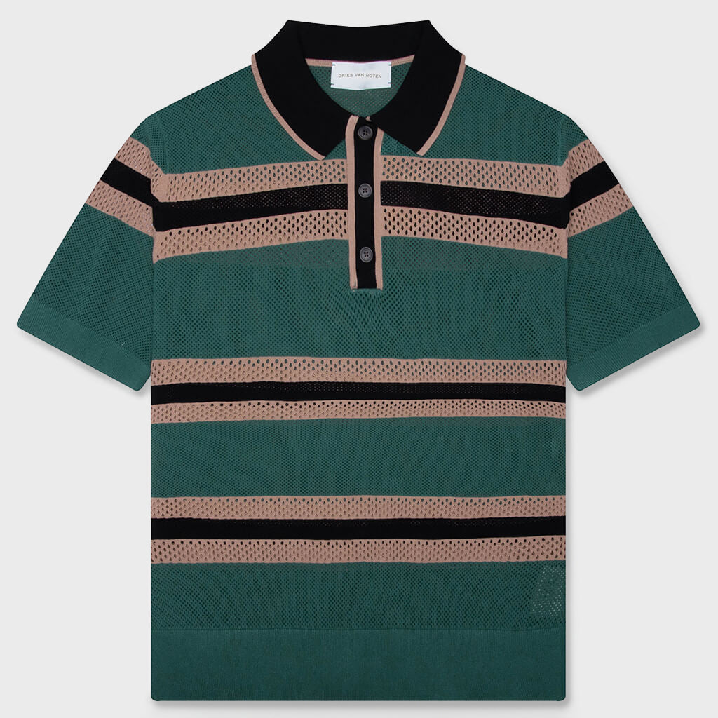 Mercy Stripe 3701 M.K. Polo - Pine