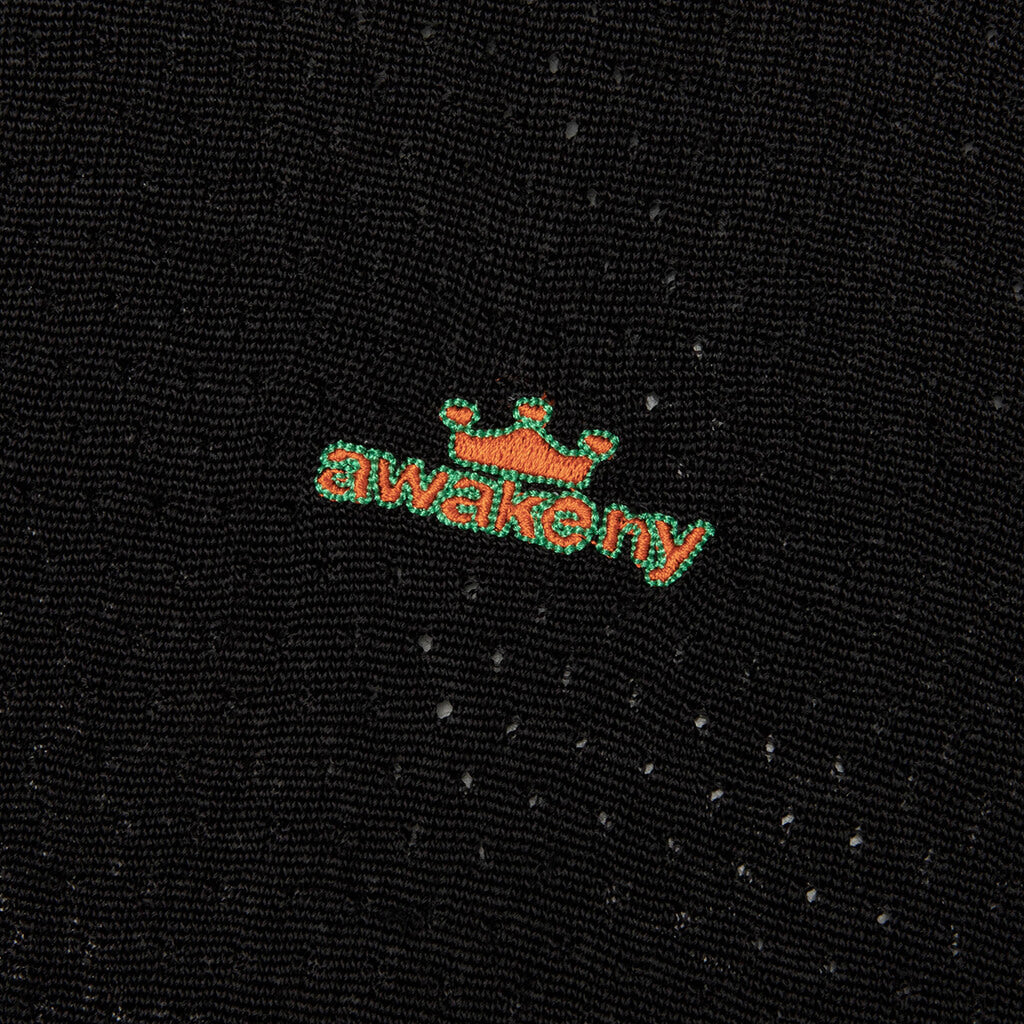 Mesh Zip Polo - Black