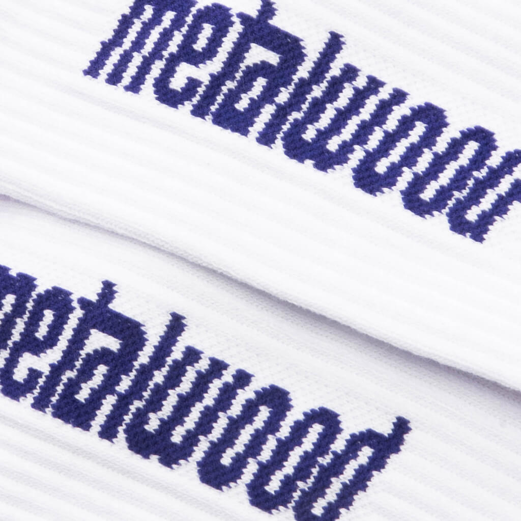 Metal Logo Crew Sock - White