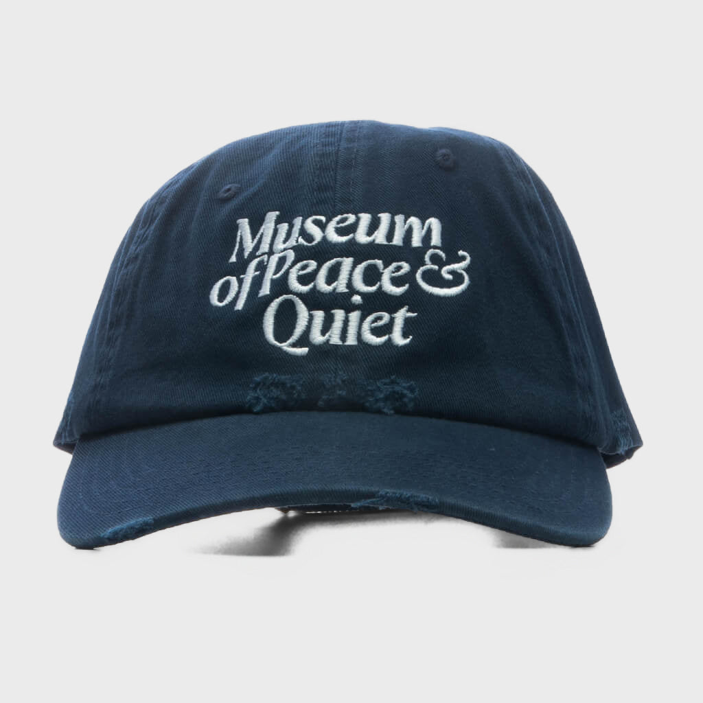 Mid Century Distressed Dad Hat - Navy