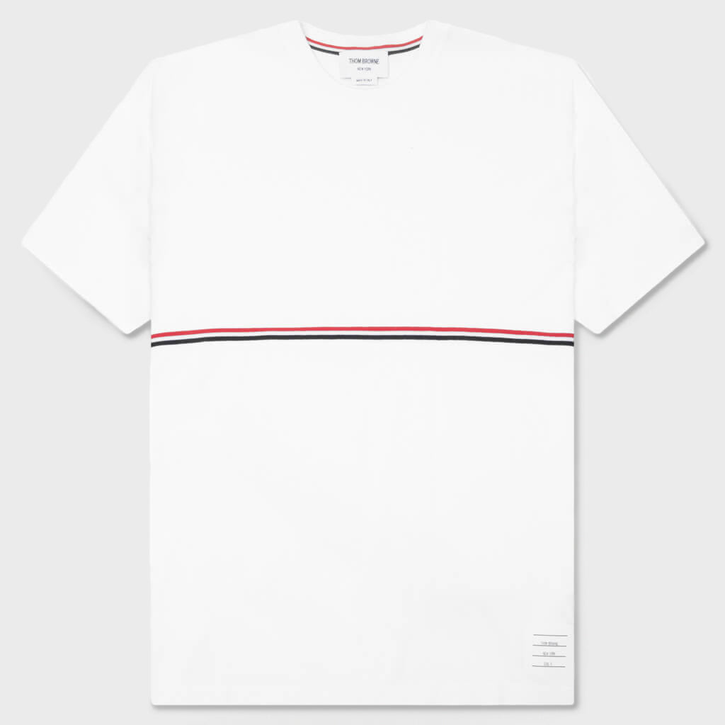 Midweight Jersey Stripe S/S Tee - White