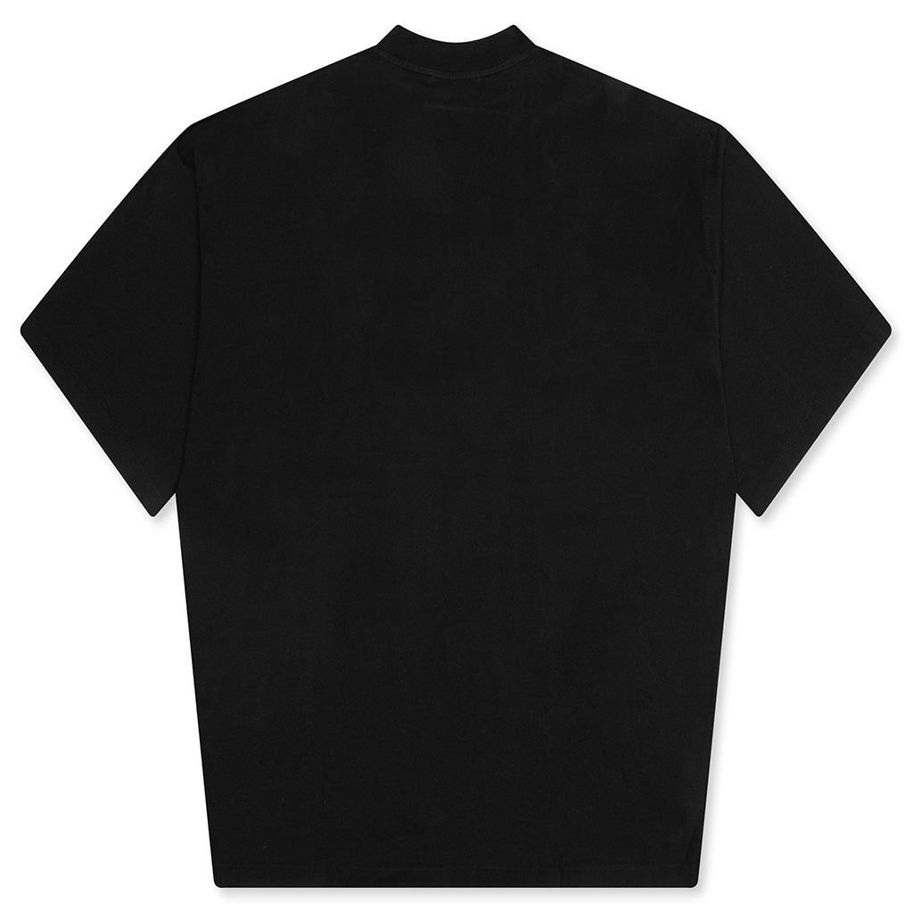 Mock Neck Boxy Fit T-Shirt - Black