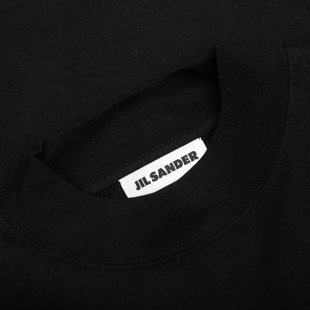 Mock Neck Boxy Fit T-Shirt - Black