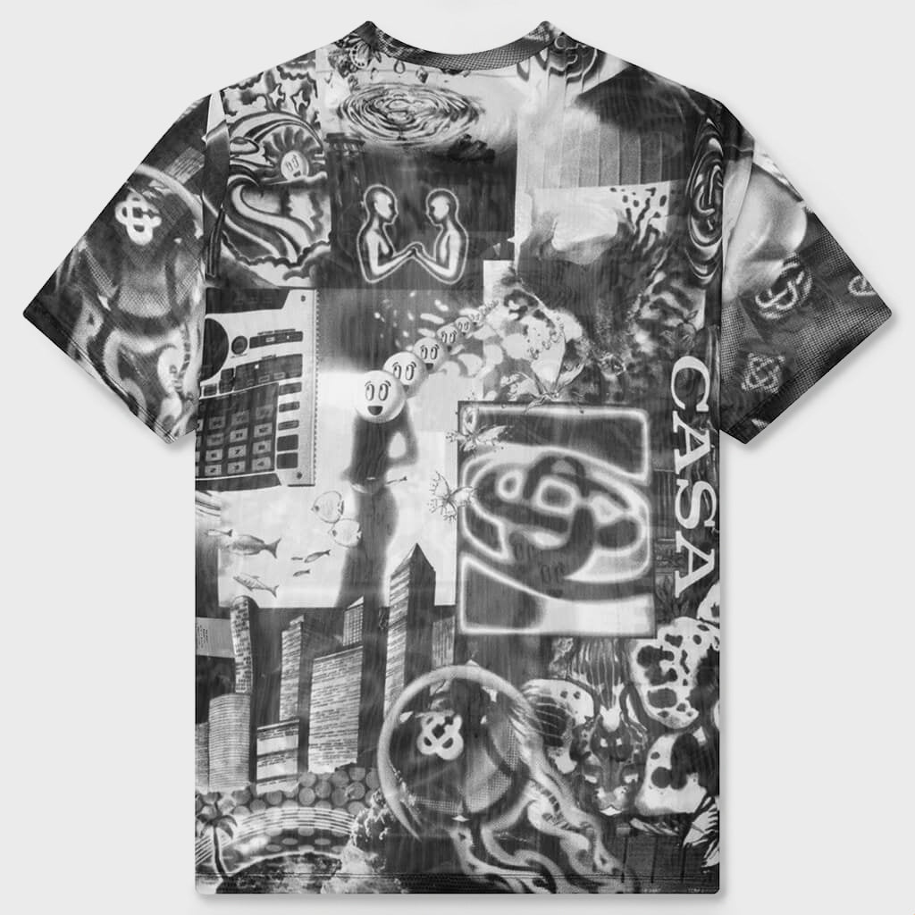 Rave Collage S/S Mesh T-Shirt - Black/White