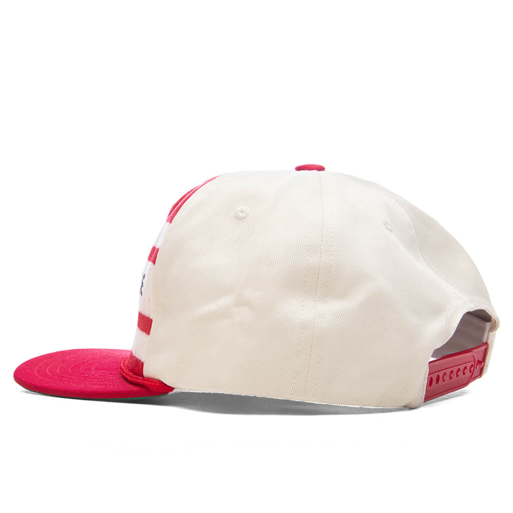 Mont Striped Structure Hat - Red/Off White