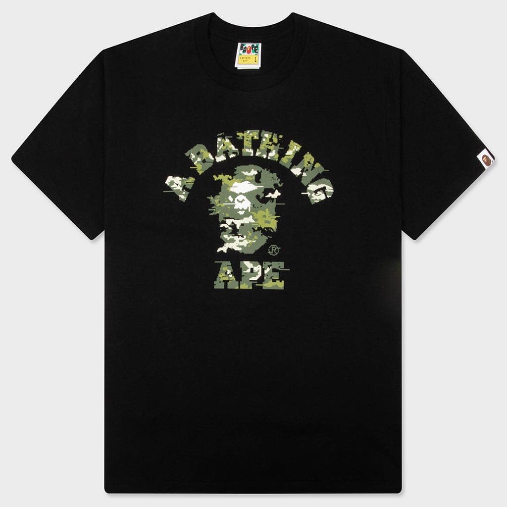 Multi Pixel Camo College Tee - Black/Green