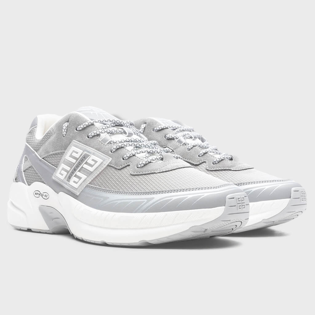 NFNTY-52 Suede and Mesh Sneakers - Light Grey