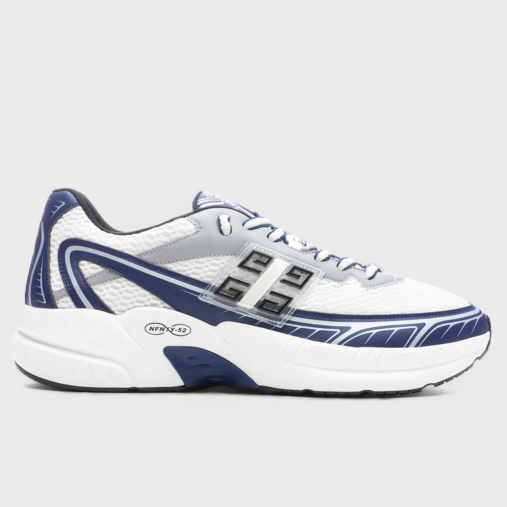 NFNTY-52 Synthetic Leather and Mesh Sneakers - Navy/ White
