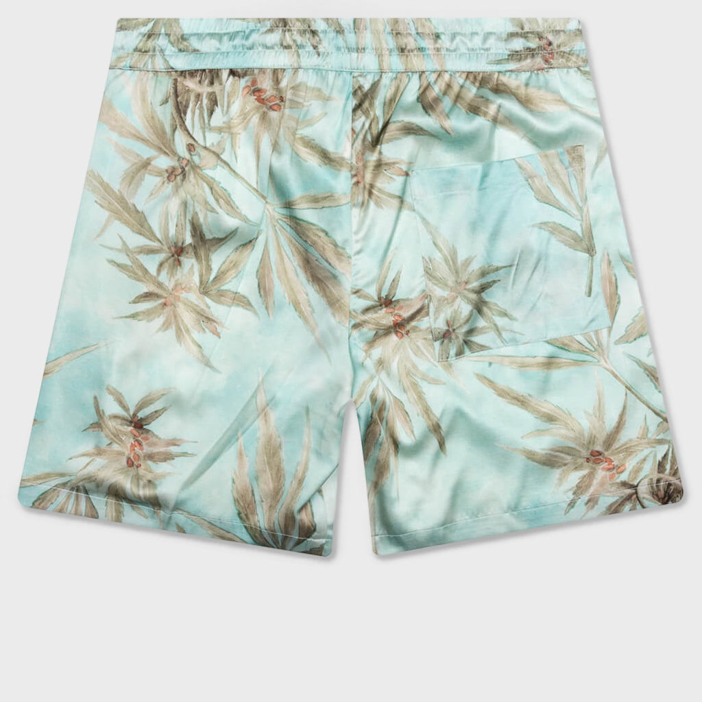 Hemp Leaves Silk Shorts - Hemp Print