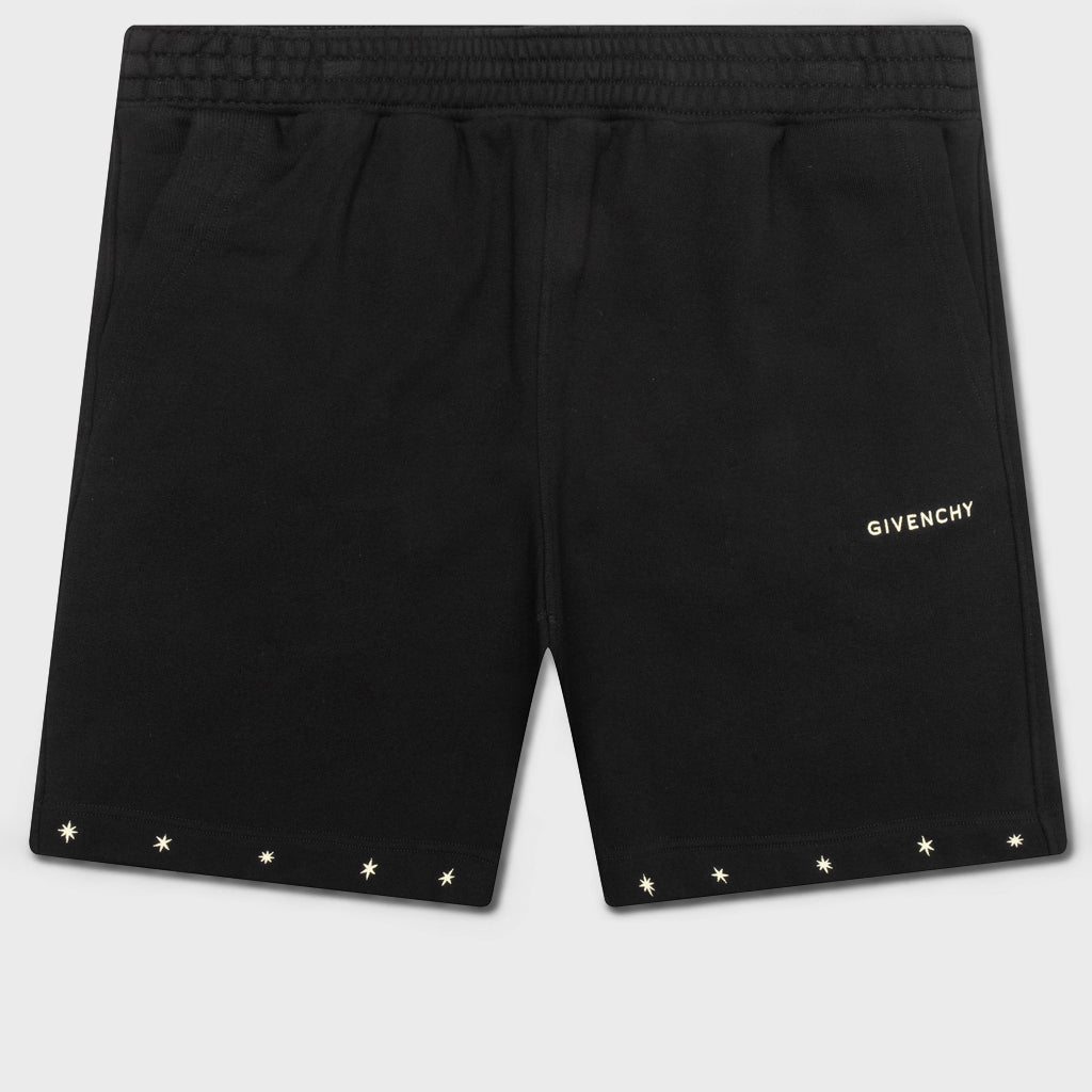 Star Print Board Shorts - Black